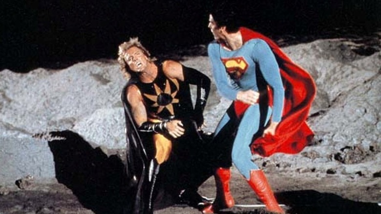 Superman punches Nuclear Man on the moon in "Superman IV: The Quest for Peace" (1987)