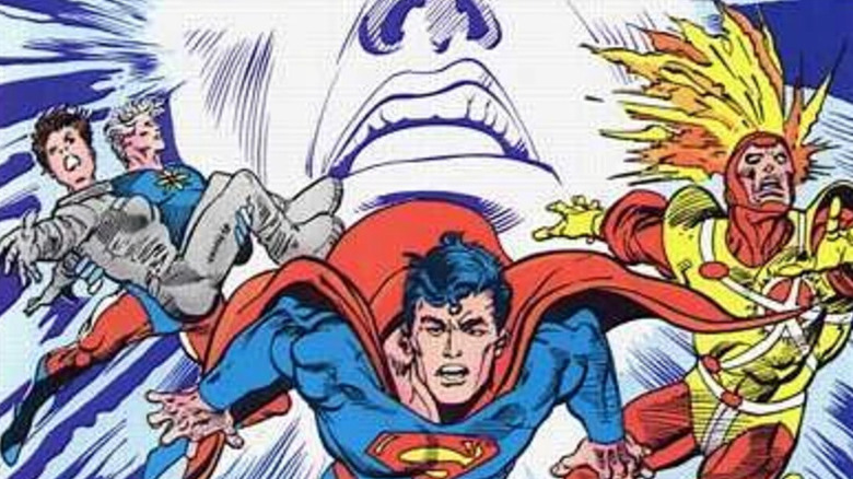Superman and friends in action