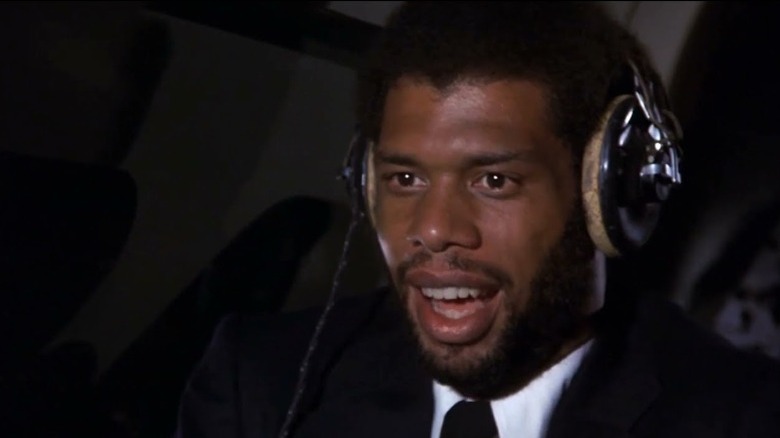Kareem Abdul-Jabbar in co-pilot seat