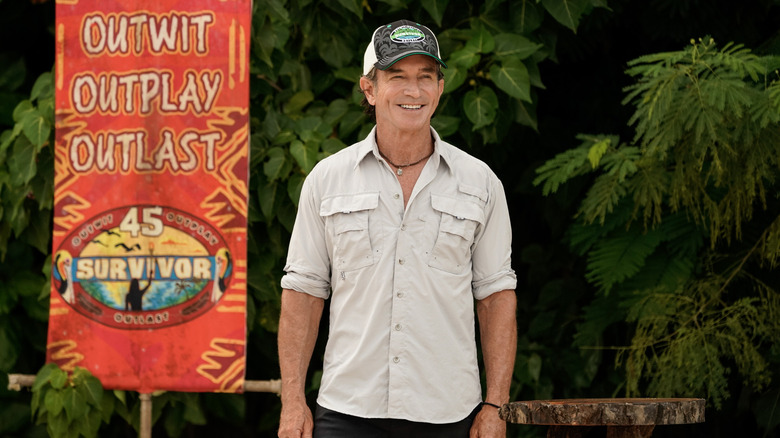 Jeff Probst smiling khaki shirt