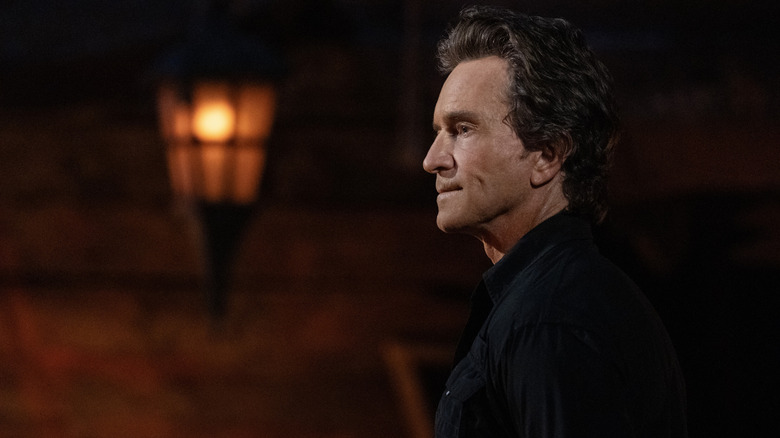 Jeff looking solemn at Tribal Council on Survivor 49