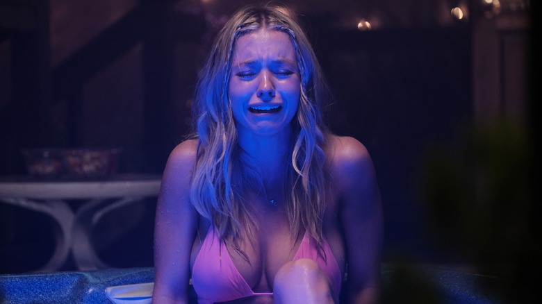 Cassie sobbing in the hot tub on Euphoria