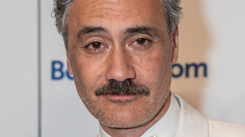 Taika Waititi mustache white suit