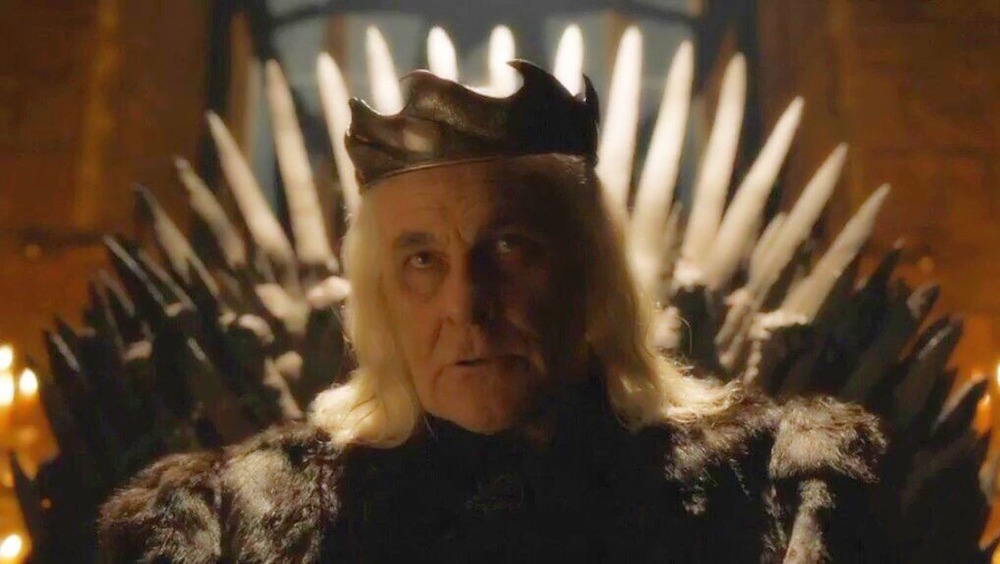 Aerys Targaryen on the Iron Throne