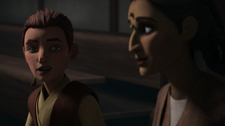 A young Kanan Jarrus watches Ahsoka Tano fight