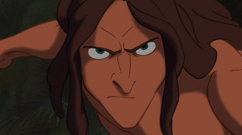 Tarzan looking angry 
