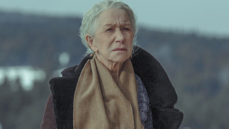 Cara Dutton gazing over the ranch