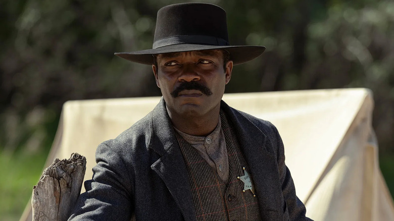 Bass Reeves furrows his brow in "Lawmen: Bass Reeves" (2023)