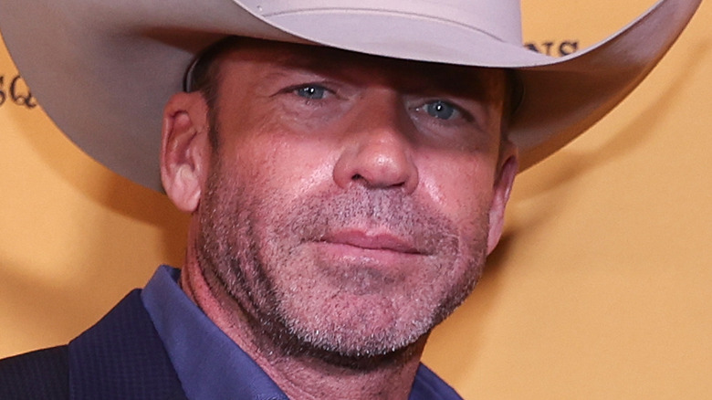 Taylor Sheridan wearing a cowboy hat