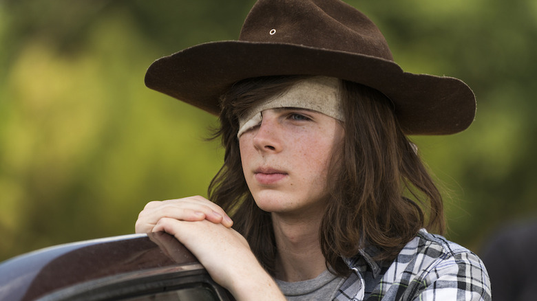 Andrew Lincoln and Chandler Riggs in The Walking Dead