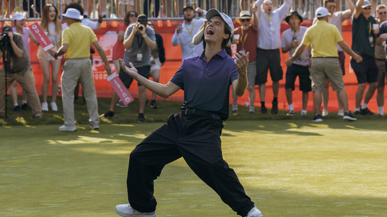 Santi Wheeler celebrating on the green in "Stick" (2025)