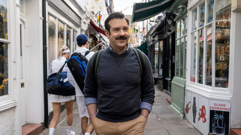 Ted Lasso walking on the street