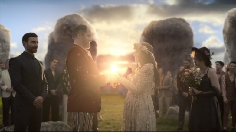 Beard and Jane at their Stonehenge wedding