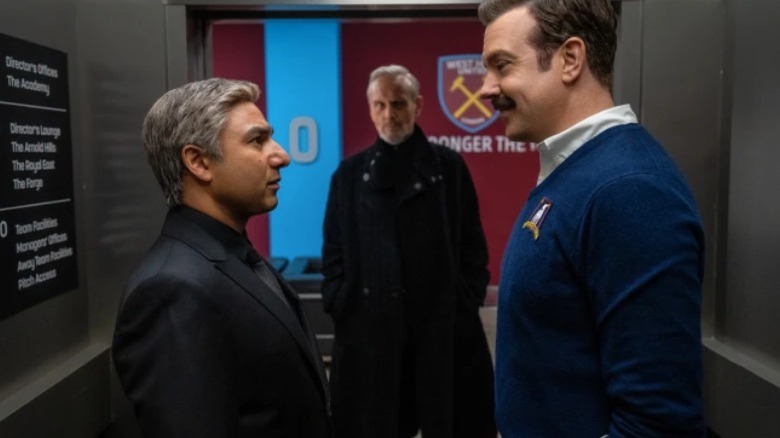 Ted Lasso and Nathan Shelley having a staredown