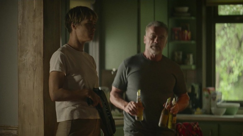 T-800 holding beers