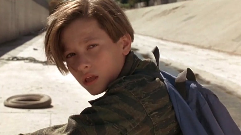 Young John Connor looking confused in Terminator 2: Judgment Day