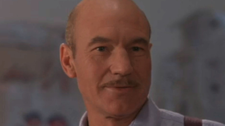 Patrick Stewart smirks