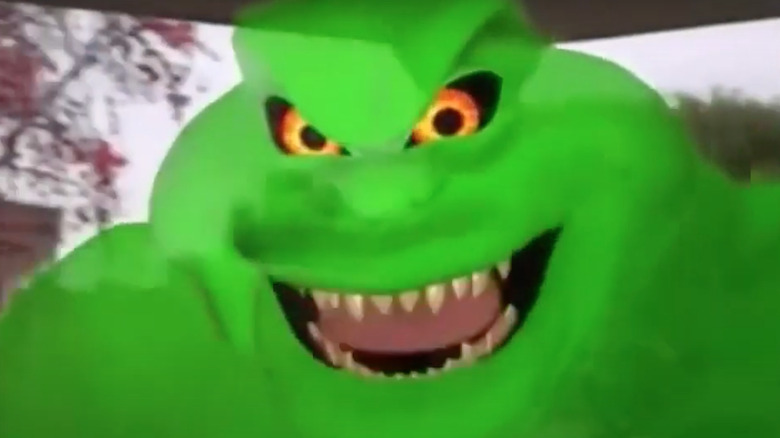 Green ghost smiles