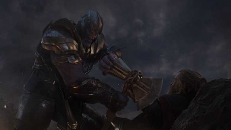 Thanos fights Thor