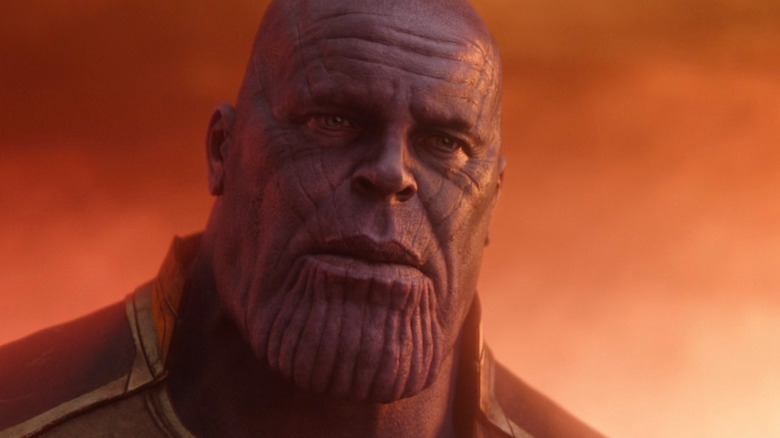 Thanos and an orange sky