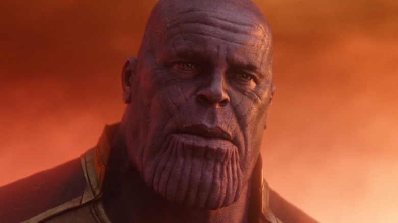 Thanos and an orange sky