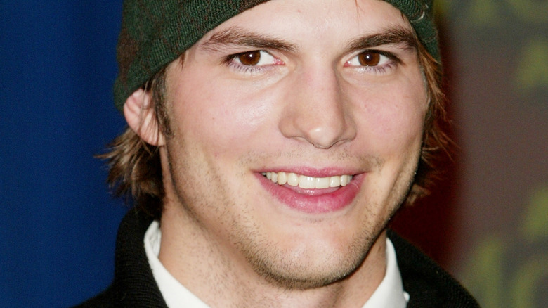 Ashton Kutcher wearing stocking cap