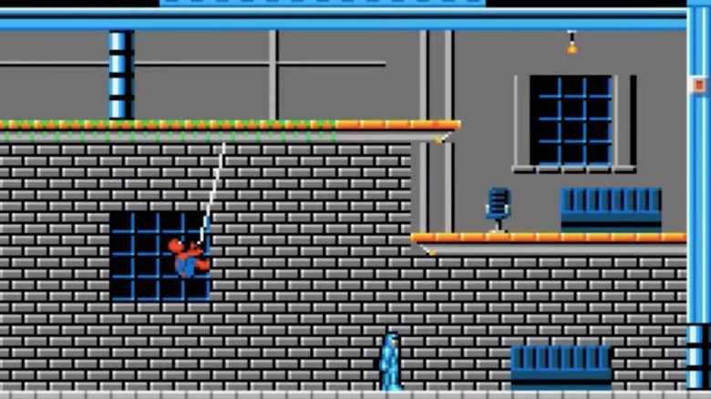 Spider-Man Atari swinging
