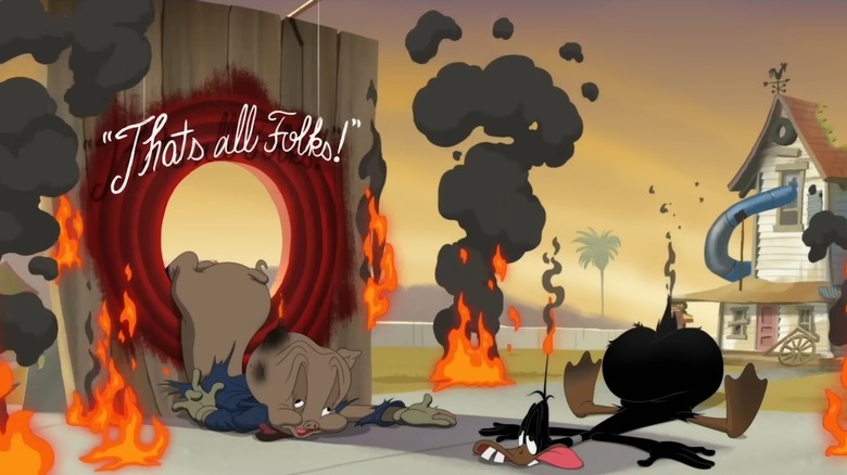 Porky and Daffy looking worse for wear in The Day The Earth Blew Up: A Looney Tunes Movie