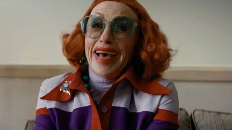 Aunt Gladys letting out a laugh in "Weapons" (2025)