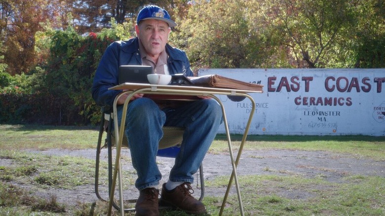 Franny keeping score in "Eephus" (2025)