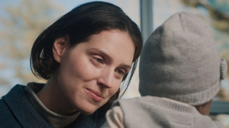 Agnes talking to Lydie's baby in "Sorry, Baby" (2025)