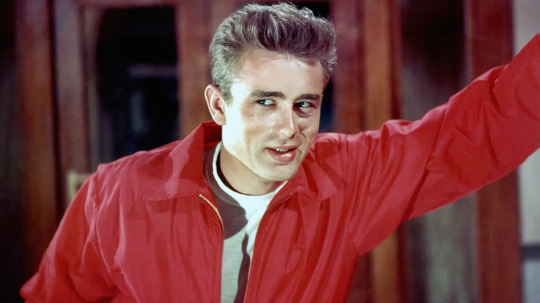 James Dean leaning