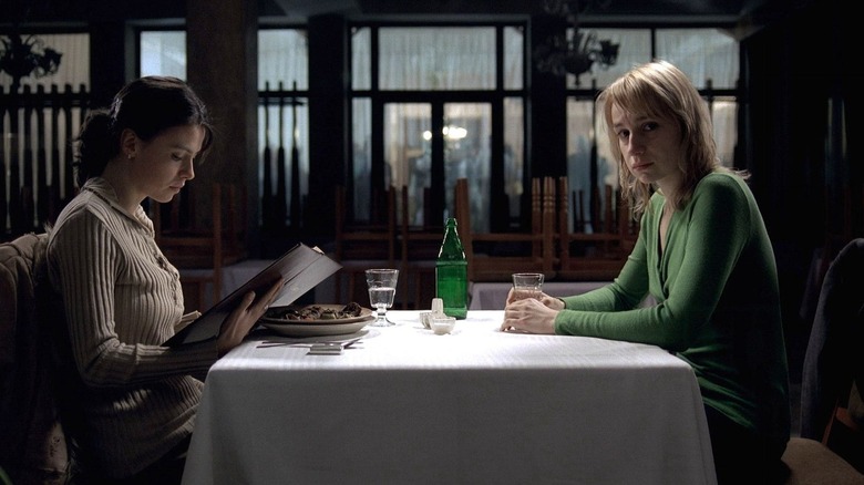 Gabriela and Otilia at dinner in 4 Months, 3 Weeks, and 2 Days