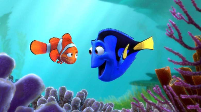 Marlin shooting Dory a doubtful expression in Finding Nemo