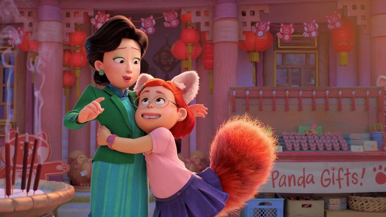 Ming getting a hug from Mei Lee in Turning Red
