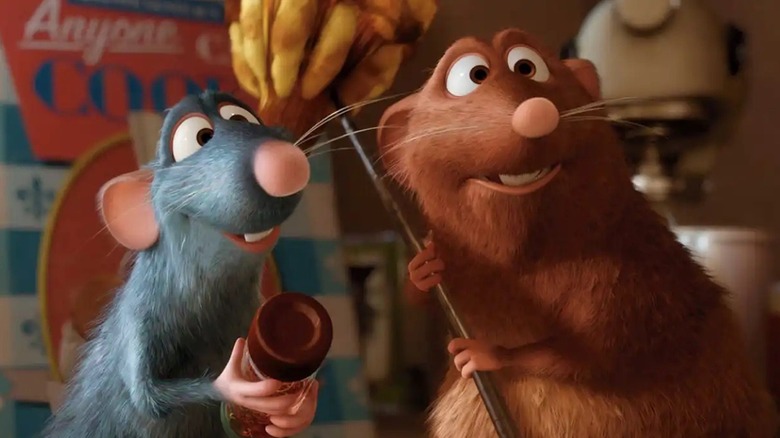 Remy and Emile looking off-screen in Ratatouille