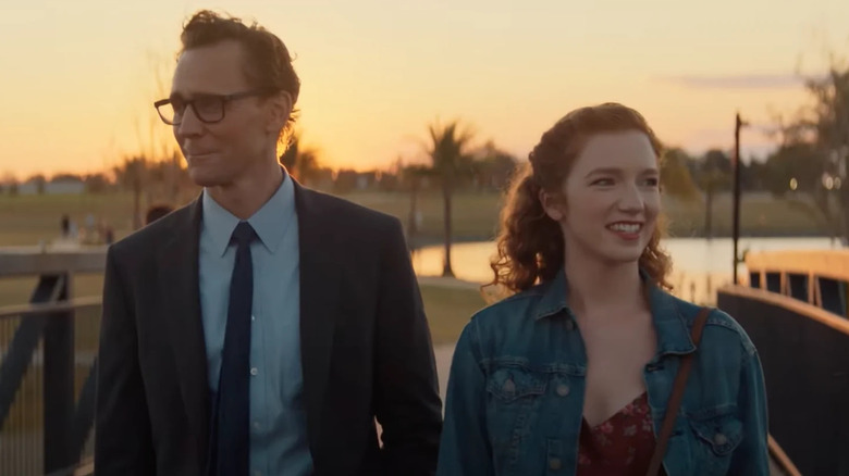 Chuck and Janice walking and chatting after sharing a dance in "The Life of Chuck"