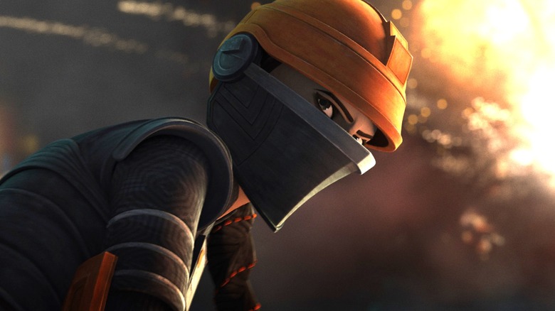 Fennec Shand wearing a helmet in "The Bad Batch."
