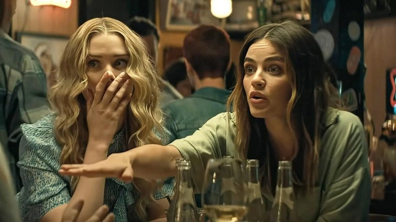 Eva Vaughn getting animated in a conversation in F Marry Kill (2025)