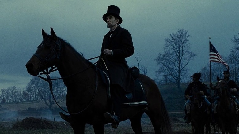 Abraham Lincoln riding on horseback