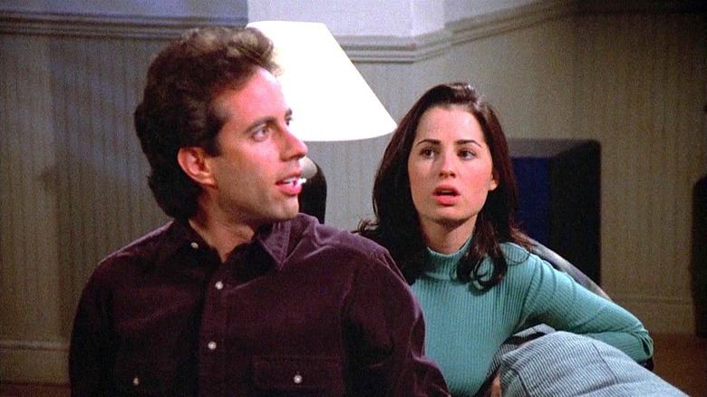 Jerry sits next to a new girlfriend in "The Outing"