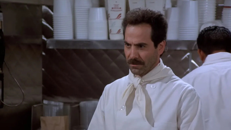The Soup Nazi denies soup to a customer in "The Soup Nazi"
