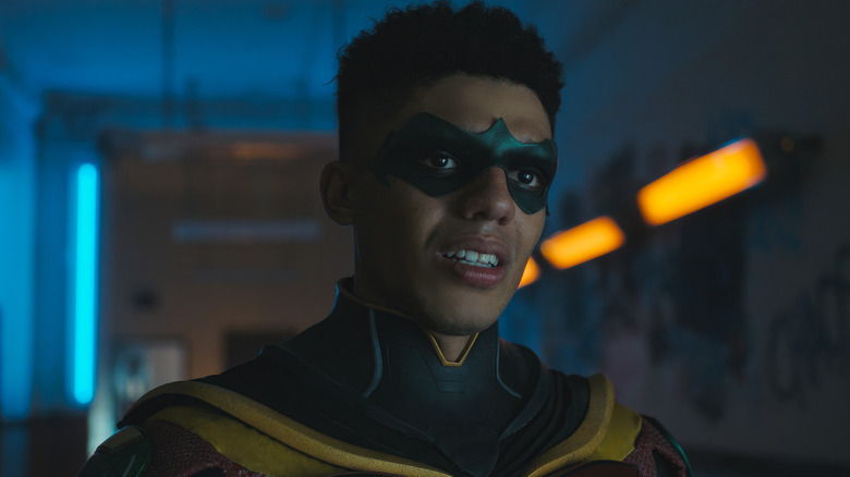 Robin grimacing