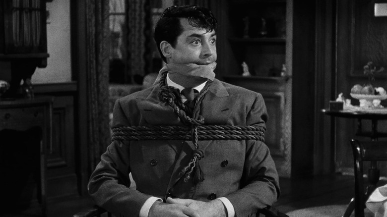 Mortimer Brewster all tied up in Arsenic and Old Lace