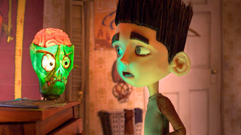 Norman being startled by his zombie clock in ParaNorman