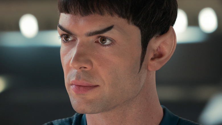 Ethan Peck Spock looking right