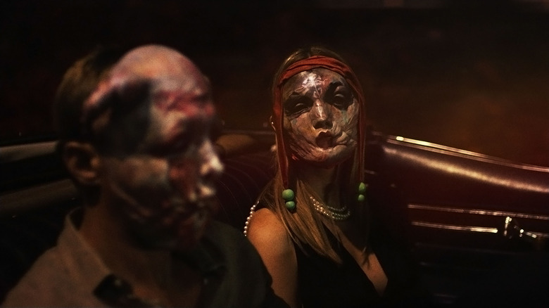 Disfigured car passengers