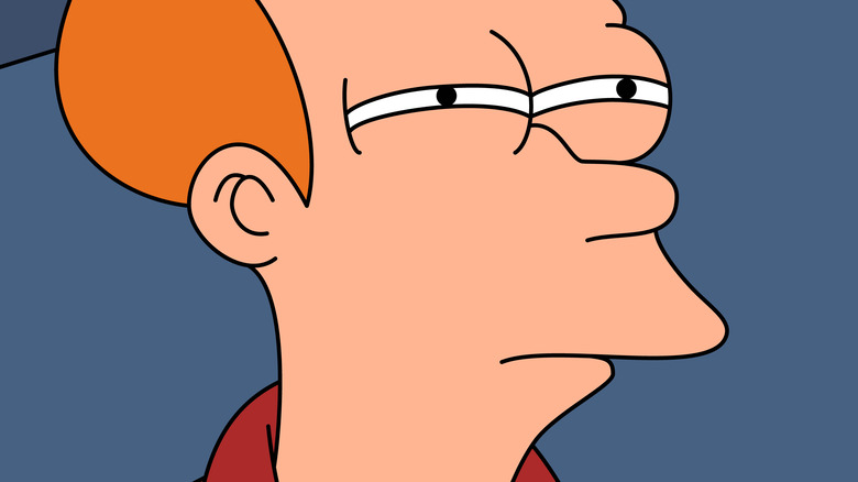 Fry looking suspicious, Futurama