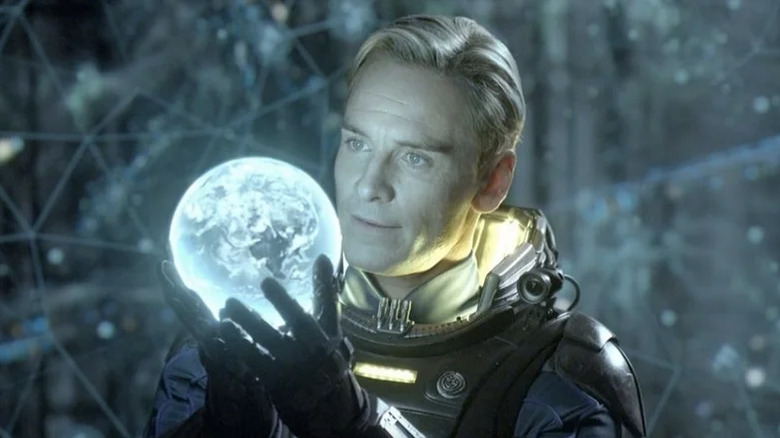 David holds an orb in "Prometheus" (2012)