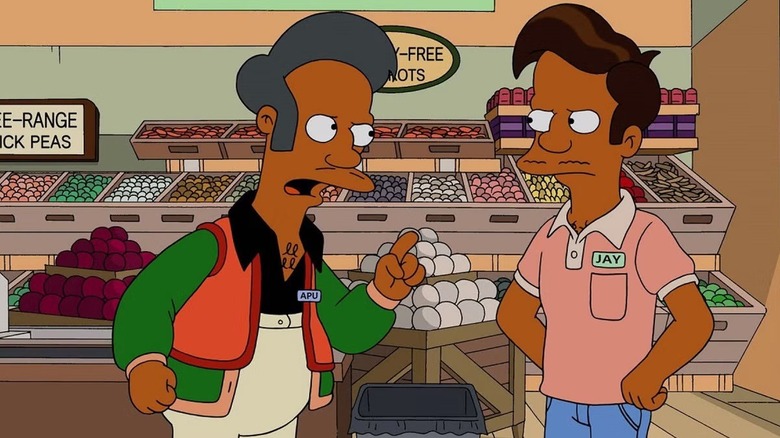 Apu lashing out at Jay in "Much Apu About Something" (2016)